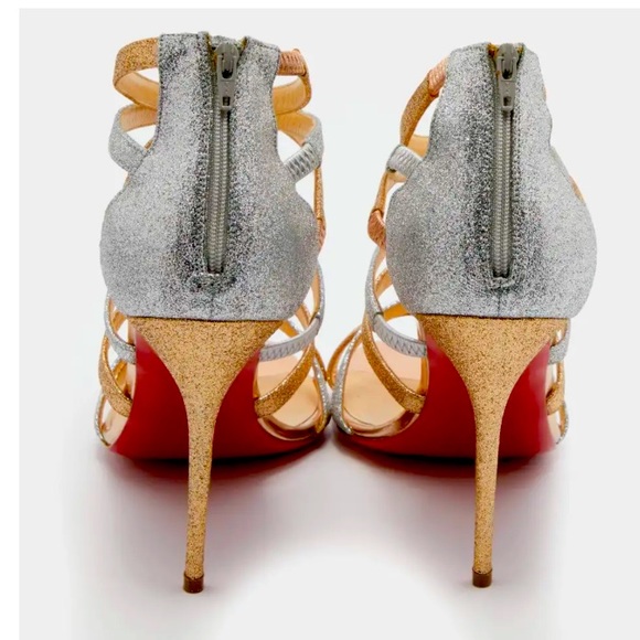 Christian Louboutin Metallic Glitter
Mariniere Caged Sandals - Picture 3 of 12